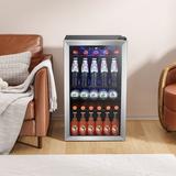 R.W.FLAME 31.5"H X 17.5"W X 19.61"D Beverage Cooler Refrigerator Soda Drink Beer Fridge w/ Wine Storage Glass | 31.5 H x 17.5 W x 19.61 D in | Wayfair