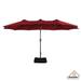 CASAINC 181" x 106" Outdoor Double-Sided Patio Umbrella w/ Base & Cover 36 LED Light Market Umbrella Metal in Brown | Wayfair CAHT15LED-TBE