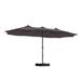 CASAINC 181" x 106" Outdoor Double-Sided Patio Umbrella w/ Base & Cover 36 LED Light Market Umbrella Metal in Brown | Wayfair CAHT15LED-TCF
