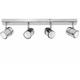 Minisun - Rosie Spotlight Bar 4 Way Ceiling Light Fitting - Chrome - Cool White Bulbs