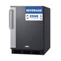 Summit FF6BK7BZ 24 W Undercounter Refrigerator w/ (1) Section & (1) Door, 115v, Black