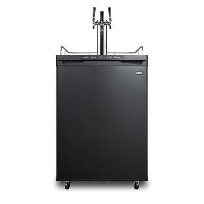 Summit SBC635MTRIPLE 24" Kegerator Commercial Beer Dispenser w/ (2) Keg Capacity - (1) Column, Black, 115v