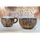 Keramik Geschirr Set Henckel Becher mit Müsli Bowl mit Kokos Nuss Motiv, Set Keramik Kakao Tasse (Tee Tasse) mit Salat Schale