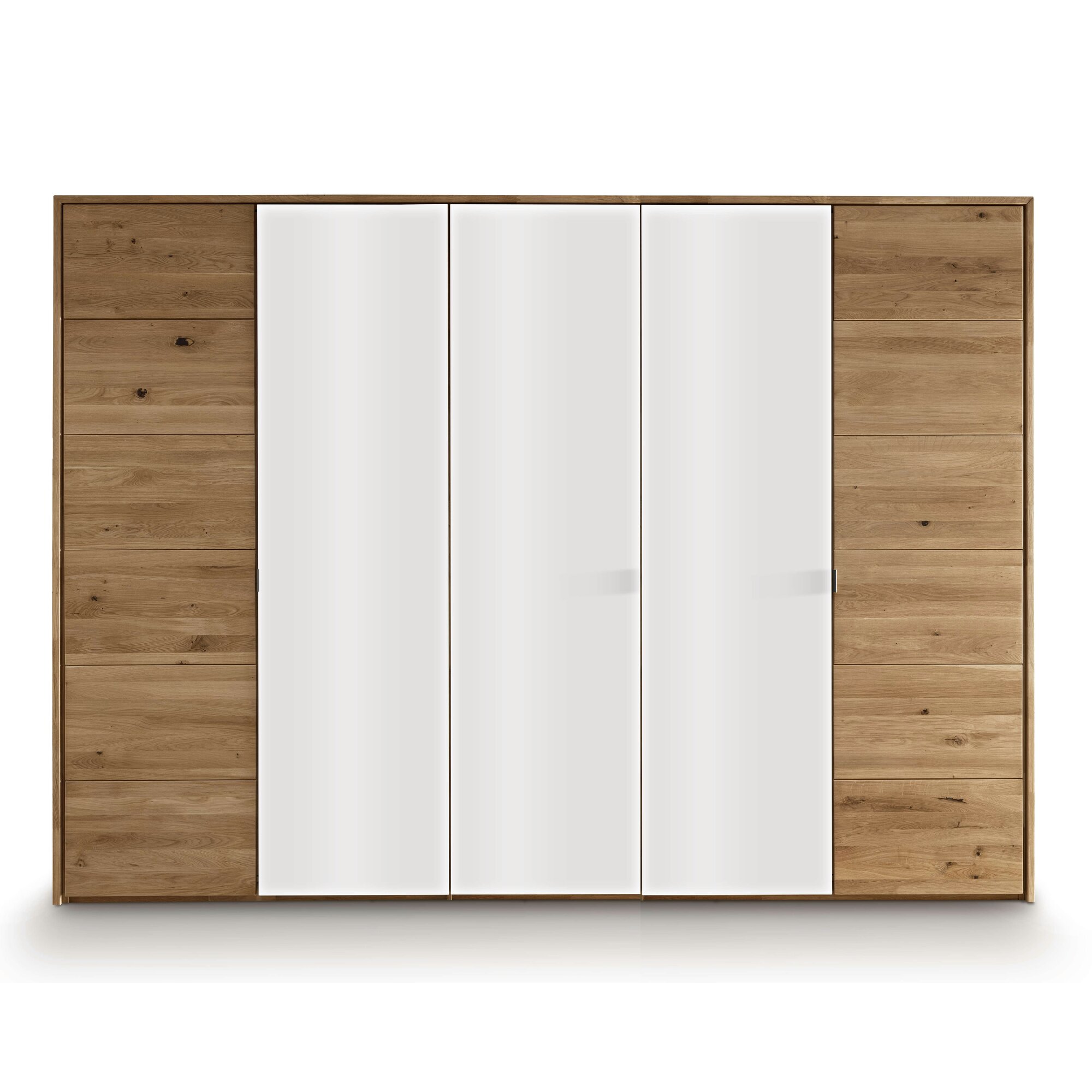 Massivholz »Wild« Drehtürenschrank weiß Drehtürenschrank / 4-türig / 245,0 x 60,4 x 218,5 cm / Weiß
