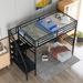 Metal Loft Bed Frame with Desk, No Box Spring Needed,Twin