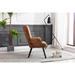 Microfiber Fabric Accent Chair Leisure Chair with Button Tufted Design and Wood Feet for Small Spaces, Microfiber Coffee
