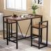 Bar Table and Chairs Set, 43.3" Pub Bar Dining Table and 2 Bar Stools