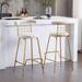 Bar Stool Set of 2, Luxury Velvet High Bar Stool with Metal Legs and Soft Back, Pub Stool Chairs Armless Dining Chairs