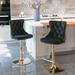 Golden Swivel Velvet Barstools Adjusatble Seat Height, Modern Upholstered Bar Stools with Backs Comfortable Tufted（Set of 2）