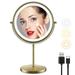 MATEPROX 8 Lighted Makeup Mirror with Stand 1X 10X Magnifying Mirror Double Side Detachable Table Top Vanity Mirror-Golden