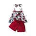 Baby Skirt Toddlers Girls Baby Sleeveless Off The Shoulder Floral Bow Top Dress Lace Up Shorts Child Sundress Streetwear Kids Dailywear Outwear