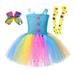 B91xZ Toddler Girl Outfits Summer Kids Toddler Baby Girls Fancy Dress Princess Pageant Dress Carnival Tutu Princess Blue Sizes 3-4 Years