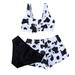 B91xZ Baby Girl Swimsuit Crisscross Summer Cute Swimsuit Girls Cow Back Floral Print Three-Piece Girls Swimsuits for Girls 13-14 Years