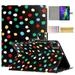 Case for iPad Pro 11 2022/2021/2020/2018 [Corner Protection] PU Leather Folio Kickstand Cover Wave Point Pattern Auto Wake/Sleep with Pen Slot & Card Slots for iPad Air 4/Air 5 Black + Colorful