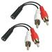 Player Male jack Lotus Head Thread Female Plug 2 RCA Dual Parallel Audio Cable Stereo Y Cable Audio Cable Auxiliary Audio 3.5 mm BLACK