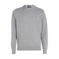 Tommy Hilfiger Sweater "1985" Herren Medium Grey Heather, Gr. M, Baumwolle, mit Rundhalsausschnitt aus reiner Bio Baumwolle