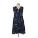 Old Navy Casual Dress - A-Line V Neck Sleeveless: Blue Floral Dresses - Women's Size X-Small