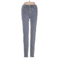 American Eagle Outfitters Jeans - Mid/Reg Rise Skinny Leg Denim: Gray Bottoms - Women's Size 00 - Dark Wash