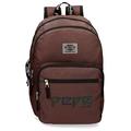 Pepe Jeans Osset Double compartment Backpack Brown 31x46x16 cms Polyester 21.39L