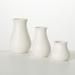 Sullivans 3", 5" & 6" White Chiffon Stone Vase - Set Of 3