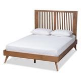 Takeo Transitional Ash Walnut Finished Wood Platform Bed