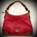 Dooney & Bourke Bags | Dooney & Bourke Red Pebbled Leather With Brown Leather Trim Hobo Bag. | Color: Brown/Red | Size: Os