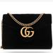 Gucci Bags | Gucci Velvet Matelasse Gg Marmont Chain Wallet Black | Color: Black/Gold | Size: Base Length 8in,Height 5.75in,Width 2in,Drop 23in