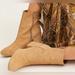 Free People Shoes | Free People Suede Nicola Block Heel Boot Sand Beige Size 38 | Color: Cream/Tan | Size: 38