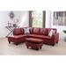 Multi Color Sectional - Harriet Bee Torquay 97" Wide Faux Left Hand Facing Sofa & Chaise w/ Ottoman Faux | 33.5 H x 97 W x 66.5 D in | Wayfair