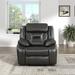 Latitude Run® Selinger Vegan Leather Power Wall-Hugger Recliner Faux Leather in Black/Brown | 41 H x 40 W x 39 D in | Wayfair