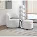 Barrel Chair - Mercer41 Sevin 24" W Swivel Barrel Chair & Ottoman Wood/Fabric in White | 27 H x 24 W x 24 D in | Wayfair