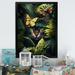Bay Isle Home™ Cute Cat w/ Butterfly In Jungle Bushes III - Animals Cat Canvas Wall Art Metal in Blue/Gray/Green | 32 H x 16 W x 1 D in | Wayfair