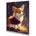 Red Barrel Studio® Cute Little Corgi Dog - Print on Canvas in Brown/White | 20 H x 12 W x 1 D in | Wayfair 44A5FF34EFF041568EC3E62403FECD32