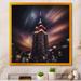 Latitude Run® Empire State Building Tilt Shift in the Night Lights V - Print on Canvas Canvas, in Black/Blue/Orange | 30 H x 30 W x 1 D in | Wayfair