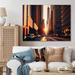 Latitude Run® Maquette Sunset Through Manhattan Skyscrapers II - Print on Canvas Metal in Black/Orange | 30 H x 40 W x 1.5 D in | Wayfair