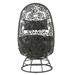 Bungalow Rose Patio Chair w/ Cushions Metal/Wicker/Rattan in Black/Gray | 59 H x 32 W x 28 D in | Wayfair 81898EFAD5F947138B12873333A93073