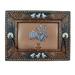Astoria Grand Mikayel Tooled Leather Western Concho Rustic Horses Landscape Hanging Standing Photo Picture Frame in Black/Brown | Wayfair