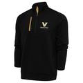 Men's Antigua Black Vanderbilt Commodores Track & Field Generation Quarter-Zip Pullover Top