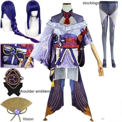 Raiden Shogun Cosplay Costume pour Anime Expo Baal Outfits Mei Full Set fur s Sauna Wear