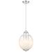 Fall Brook 9.9"W 3 Light Corded Polished Nickel Pendant w/ White Shade