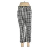 Ann Taylor Khaki Pant: Black Checkered/Gingham Bottoms - Women's Size 8 Petite