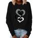 Women s Cross Love Print O Neck Loose Sweater Long Sleeve Casual Blouse Top Womens Compression Shirts Big Shirt Short Sleeve Casual Shirts for Women Work Shirt Women Medium T Shirts Women Short Sleeve