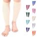 Doc Miller Calf Compression Sleeve Men and Women - 20-30mmHg Shin Splint Compression Sleeve Recover Varicose Veins Torn Calf and Pain Relief - 1 Pair Calf Sleeves Pale Skin Color - Medium Size