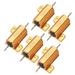 25W 0.1 Ohm 5% Aluminum Housing Resistor Chassis Mounted Aluminum Case Wirewound Resistor Load Resistors Gold Tone 5 Pcs