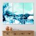 DESIGN ART Designart Blue And Green Liquid Art Modern Canvas Wall Art Print 48 In. Wide X 32 In. High - 3 Panels