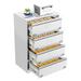 LUKEE Lateral File Cabinet with Lock and Hanging Bar 3 Horizontal Drawers Mental Vertical Filing Organized Cabinet for Office Home Letter/Legal/A4 Size(White)