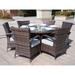 Direct Wicker Eton 7-piece Rattan Dining Set with 6 Armchairs Brown 6