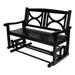 Shine Company Traditional Hardwood Patio Porch Glider Bench in Black