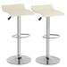 YRLLENSDAN Bar Stools Set of 2 Adjustable Swivel Bar Stool Counter Height Bar Stools with PU Leather & Back Cream