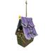 Red Carpet Studios 40919 Resin Outdoor Hanging Bird House Purple Roof